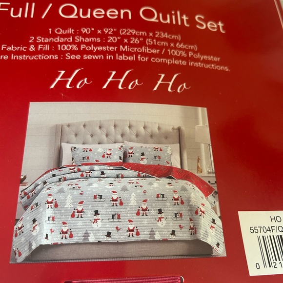 NWT AVANTI home full/queen CHRISTMAS quilt and sham set. - Picture 13 of 16